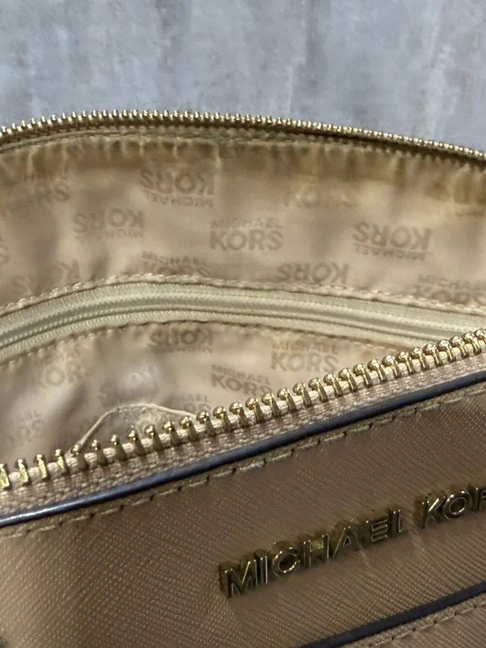 Michael Kors Emmy Large Dome Satchel - Beige